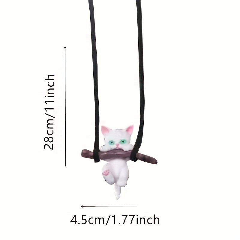 Cute Hanging Swing Cat Statue Garden Animal Figurine Decorative Animal  Sculpture Ornament for Living Room Outdoor Home Decor Gift , Black