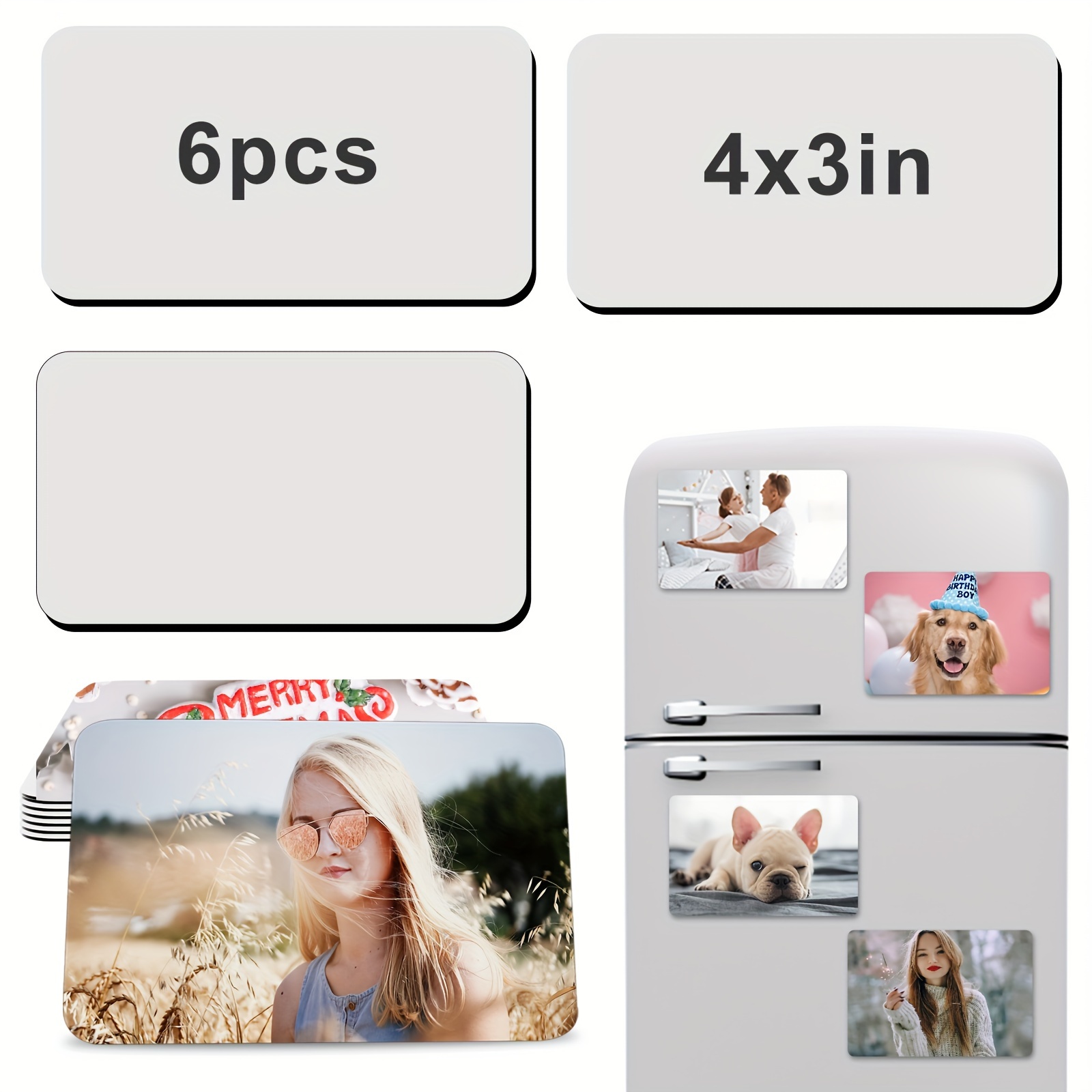 30 PCS Sublimation Blank Magnets, 9 x 6.5 CM Personalized Fridge Magnetic  Sublimation Magnets Sublimation Blanks Product Items for DIY Kitchen