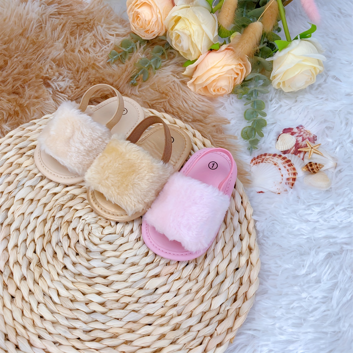 Baby sale furry sandals