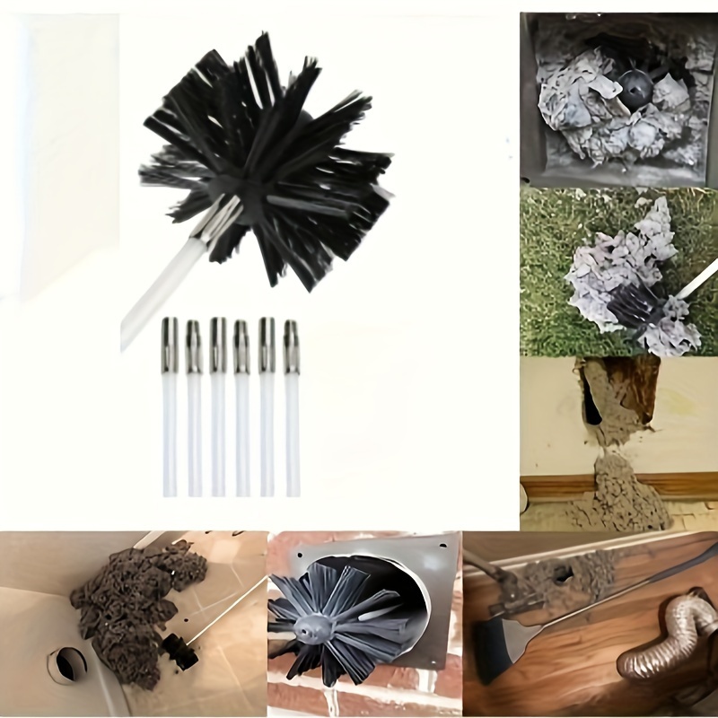 Dryer Vent Cleaner 24 Feet, Flexible 18 Rods Dry Duct Cleaning Kit Chimney  Sweep Brush With 2 Brush