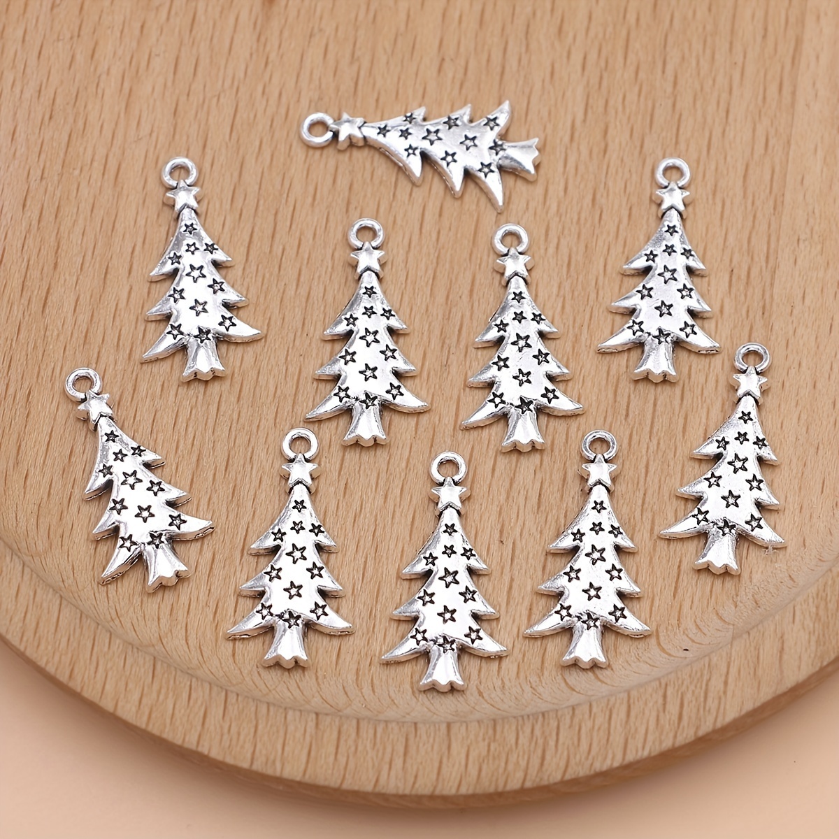 Antique Silver Christmas Pendant Charms