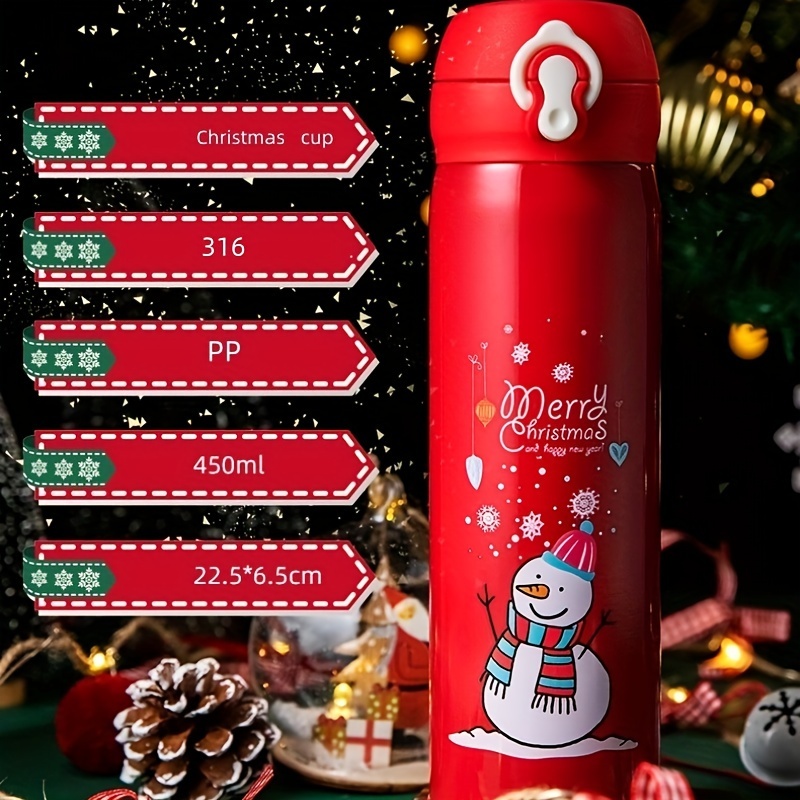 Christmas Sports Water Bottle Cute Xmas Tree Water Cups - Temu