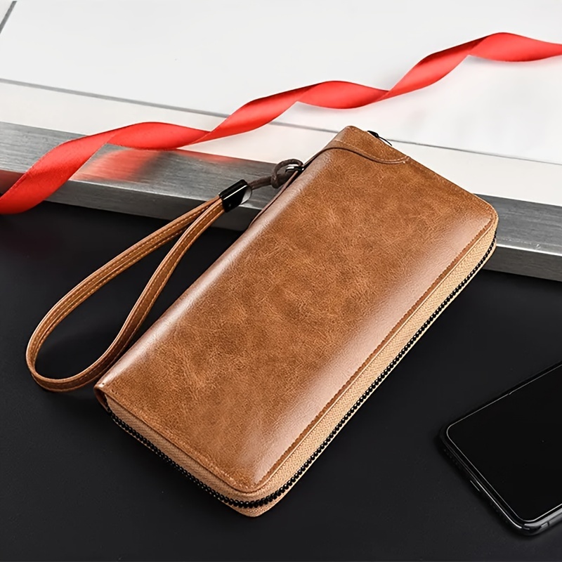 Fashion Men Wallet PU Leather Clutch Purse Man Money Credit Card Holder PU Male  Hand Bag Big Coin Purse Christmas Gift For Men