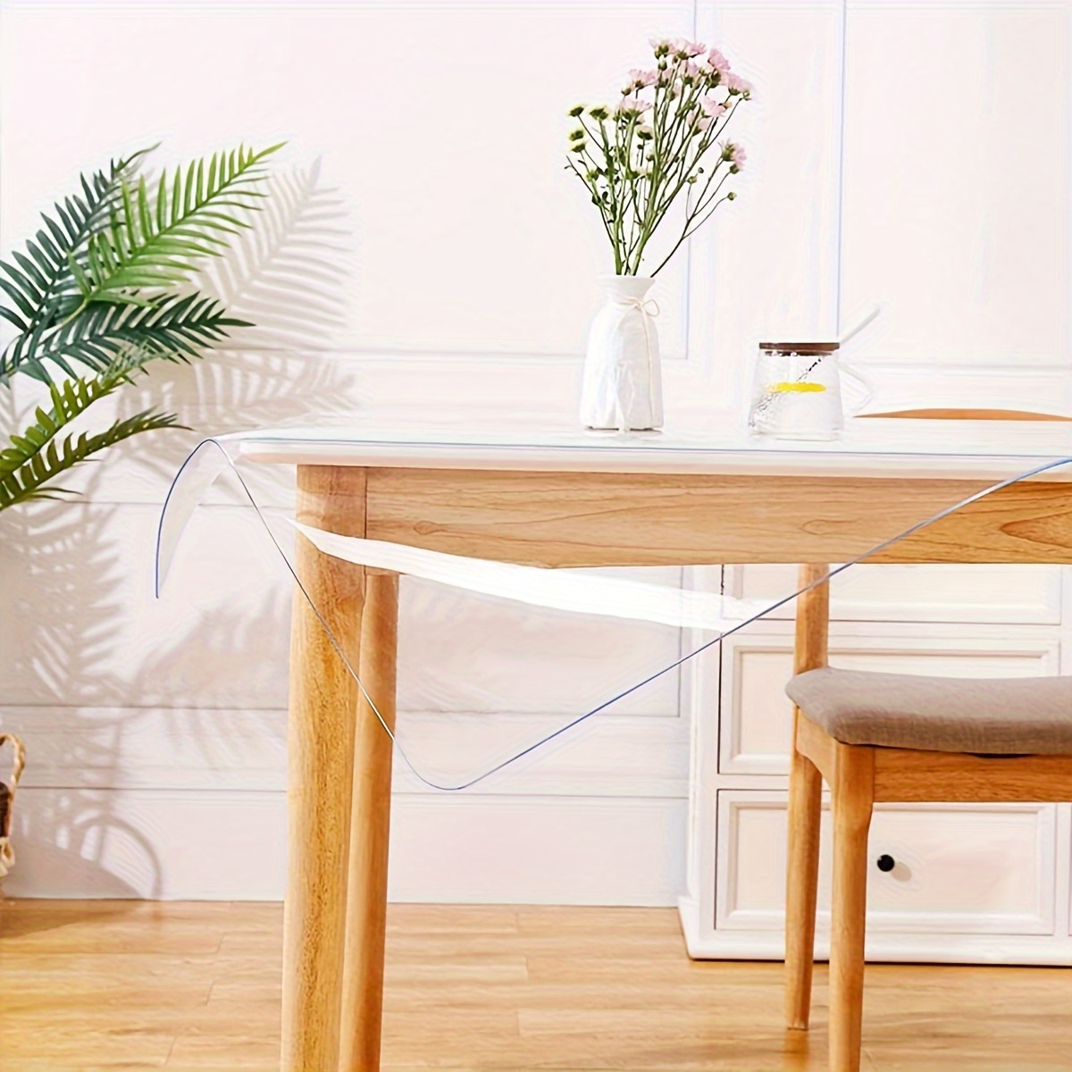 Hodmutst Protector de plástico transparente para mesa de comedor, tapete de  escritorio, muebles de madera, mesa auxiliar, mesa auxiliar, cubierta de