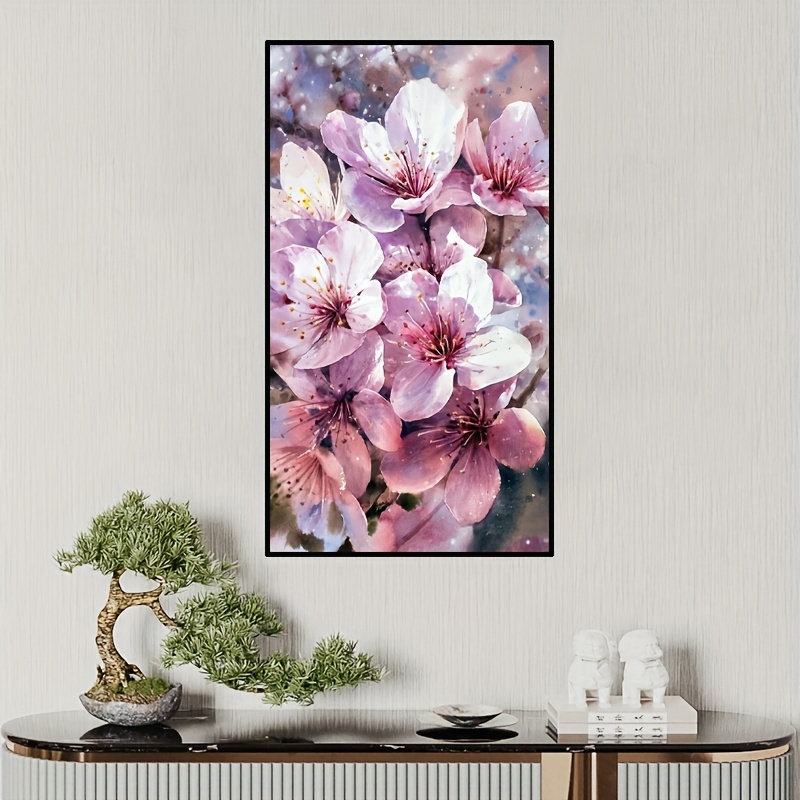 5D Diamond Painting Pink Blossom Blue Jay Kit