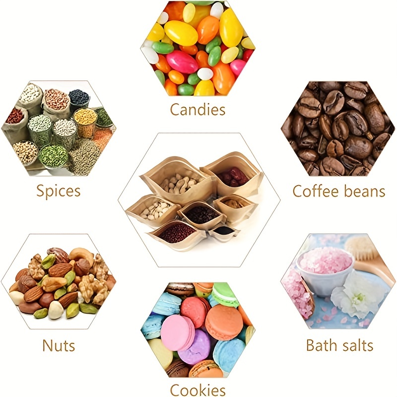 100pcs Zipper Bags With Window And Tear Opening Food Storage Bag