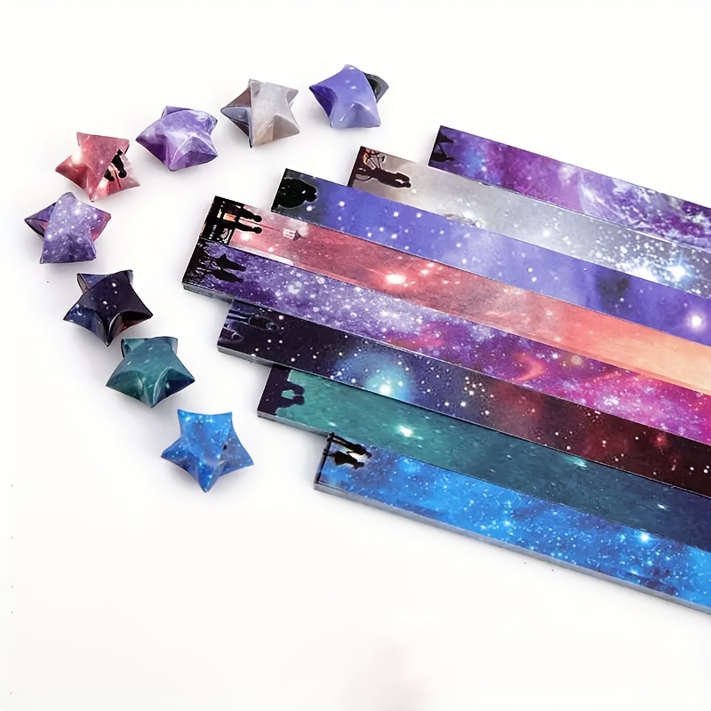 Luminous Star Origami Paper Strips Double sided Colored - Temu