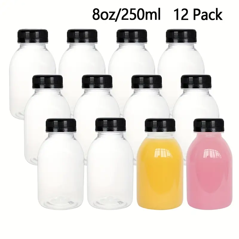 Clear Pet Plastic Water Bottles With Black Leak-proof Lids - Ideal