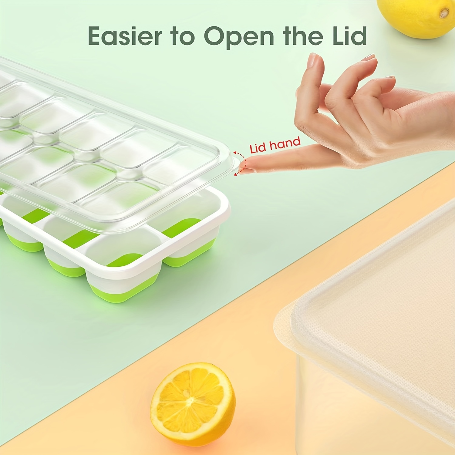 Ice Cube Tray With Lid And Bin, Silicone & Plastic Ice Cube Trays For  Freezer With Ice Box, Ice Trays With Ice Container, Stackable Ice Tray With Storage  Ice Bucket Bin, Ice