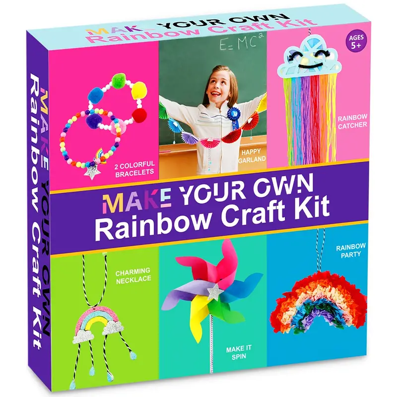 Rainbow Craft Kit, Crafts For Kids Ages 8-12, Crafts For Kids Ages 6-8,  Make Your Own Rainbow Craft Kit - Toys & Games - Temu