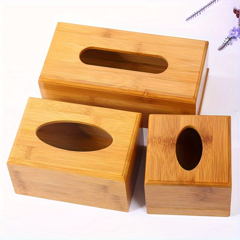 Caja de pañuelos de diseño - Caja de pañuelos de madera moderna,  minimalista y duradera con parte inferior deslizante, fácil de rellenar,  cubierta de
