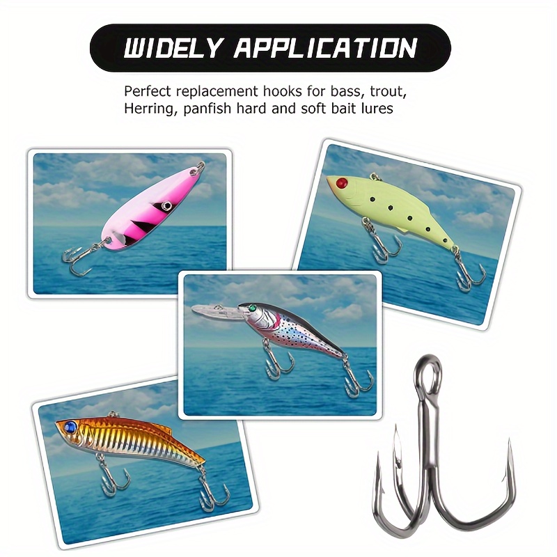 4X Treble Hooks 1#-10/0# Full Size Fishhook Super Sharp High Strength  Carbon Steel Angle Anchor Barbed Pesca Large Fishing Hook