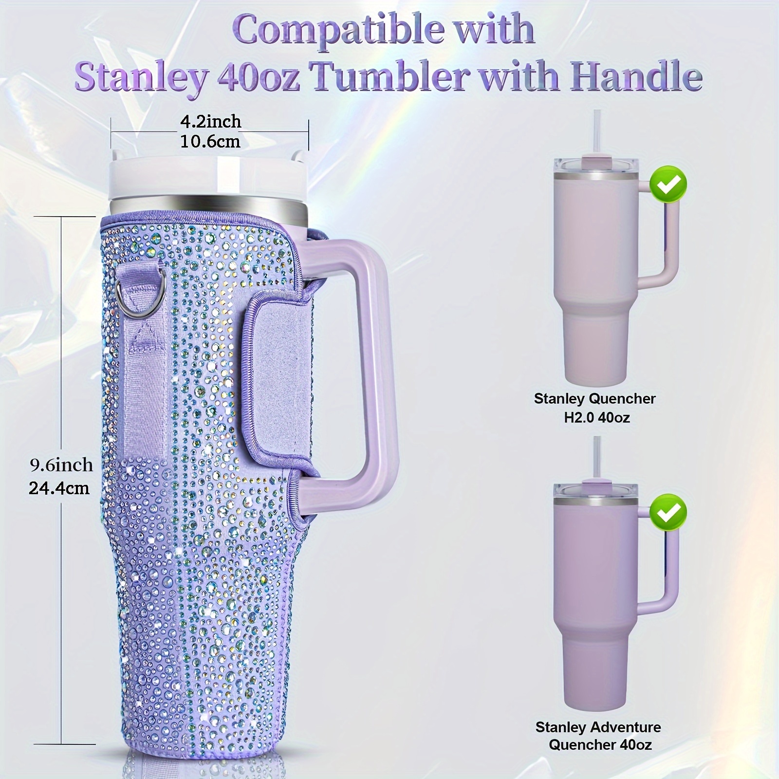  Water Bottle Carrier Bag for Stanley 40oz Tumbler with Handle,Water  Bottle Holder with Adjustable Shoulder Strap,Stanley Cup Accessories for  Hiking Travelling Camping (Gradient Purple) : Sports & Outdoors