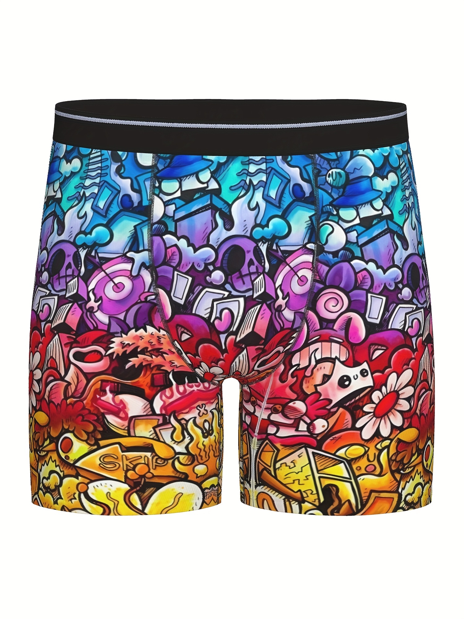 4pcs Men's Sports Stylish Cartoon Fisher Diver Print Boxer Briefs, Trendy  Thin Breathable Comfortable Underwear Panties For Spring And Summer