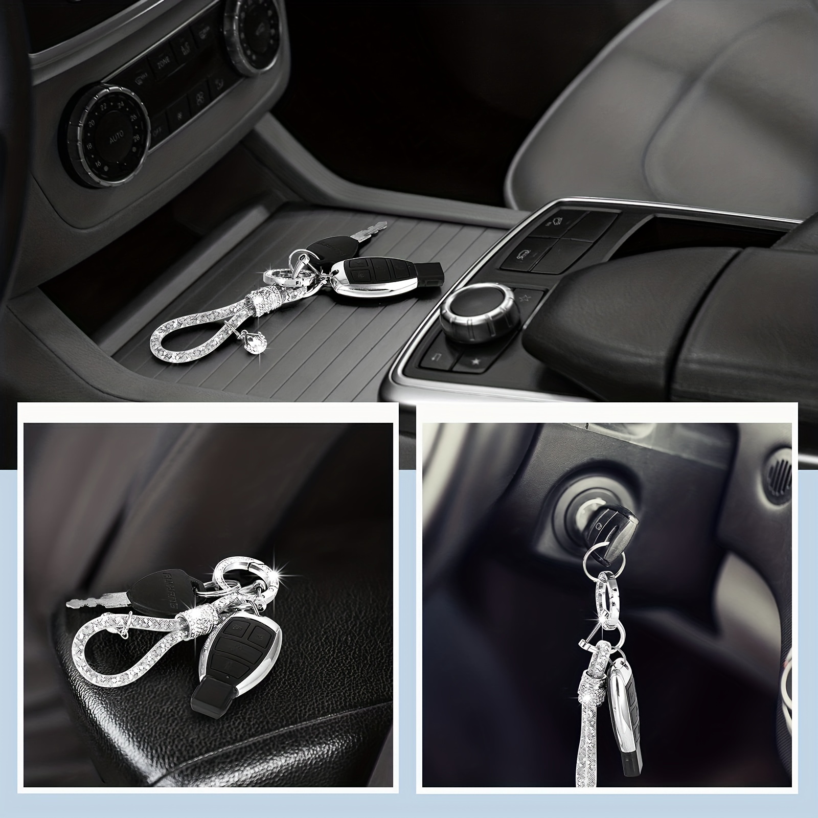Clés de voiture porte-clés de voiture en cristal pour femmes porte-clés  accessoires avec strass scintillants porte-clés de voiture à la mode