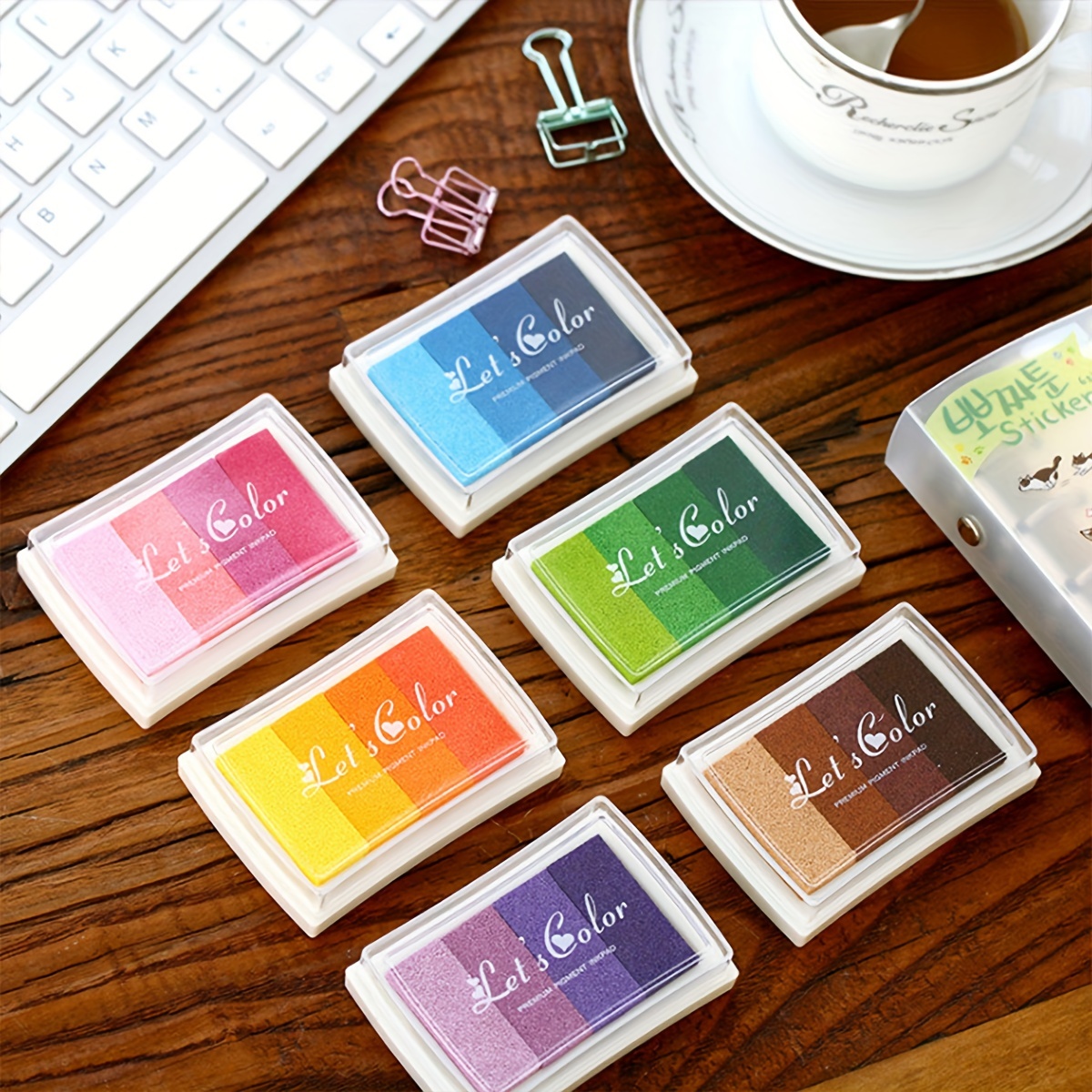 15 Colores Degradados Inkpad Para Sellos Scrapbooking Bullet Journal  Suministros Papelería Diario Sello De Madera Accesorios De Bricolaje