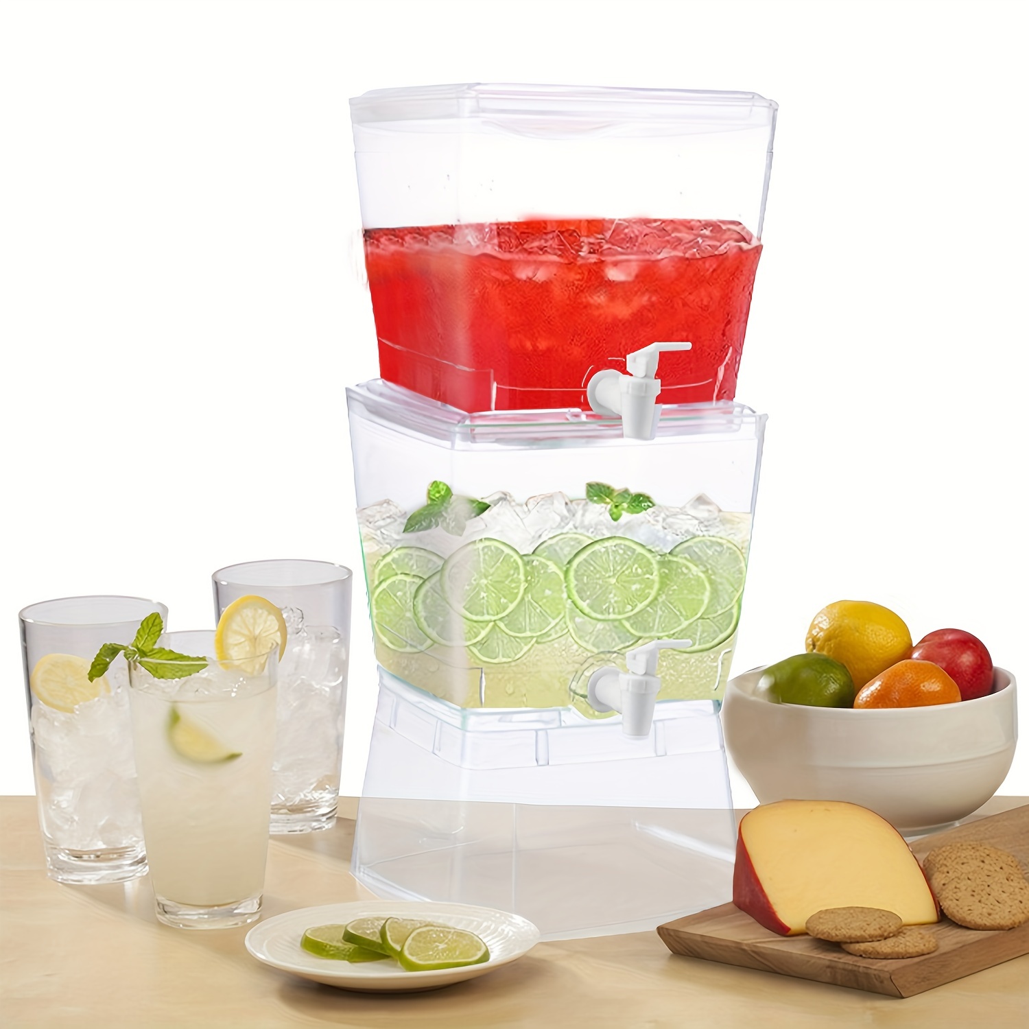 Kitchen Utensils Gadgets 3L Large ,Beverage Dispenser With Faucet Ice  Lemonade Juice Container With Lid,Fruit Teapot Lemonade Milk Bucket Drink