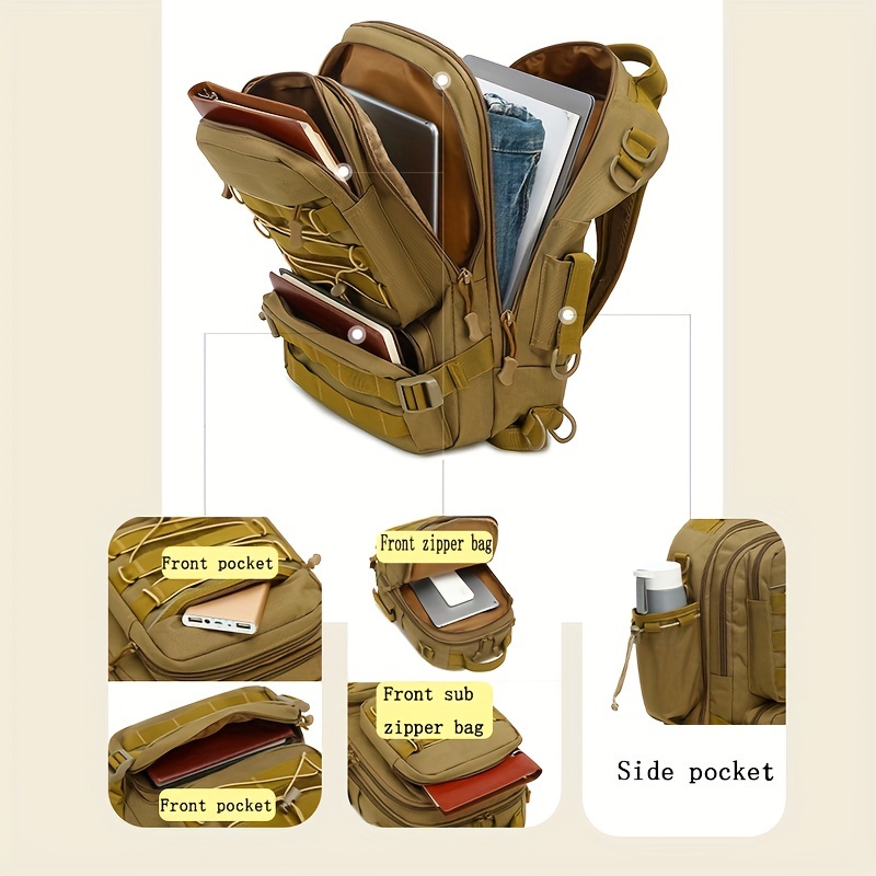Outdoor Backpack Bag with Two Side Pockets and Two Front