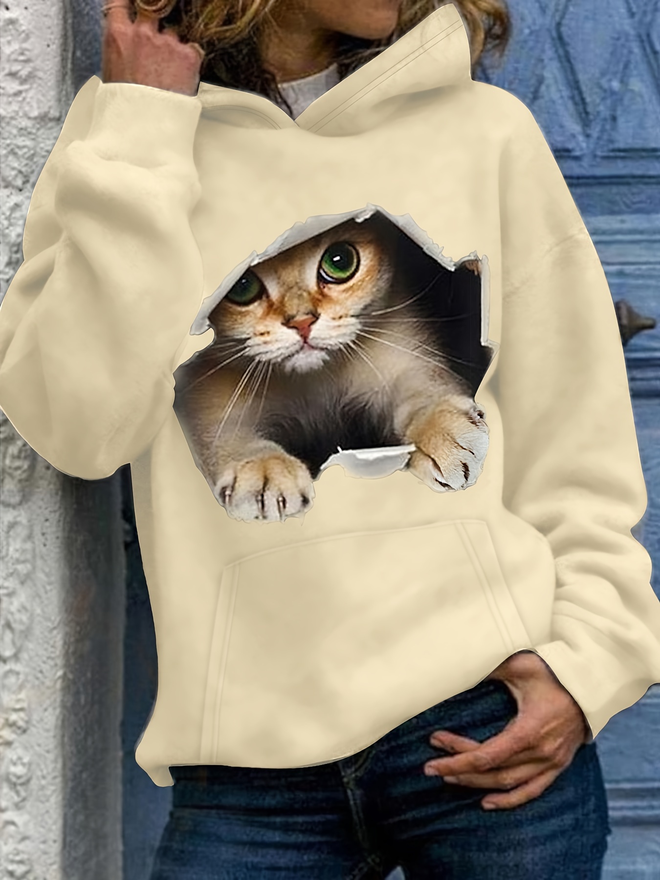Sweat à Capuche Femme Avec Poche Kangourou Transport Animal - Doux, Chaud, Pour Chat Ou Petit Chien