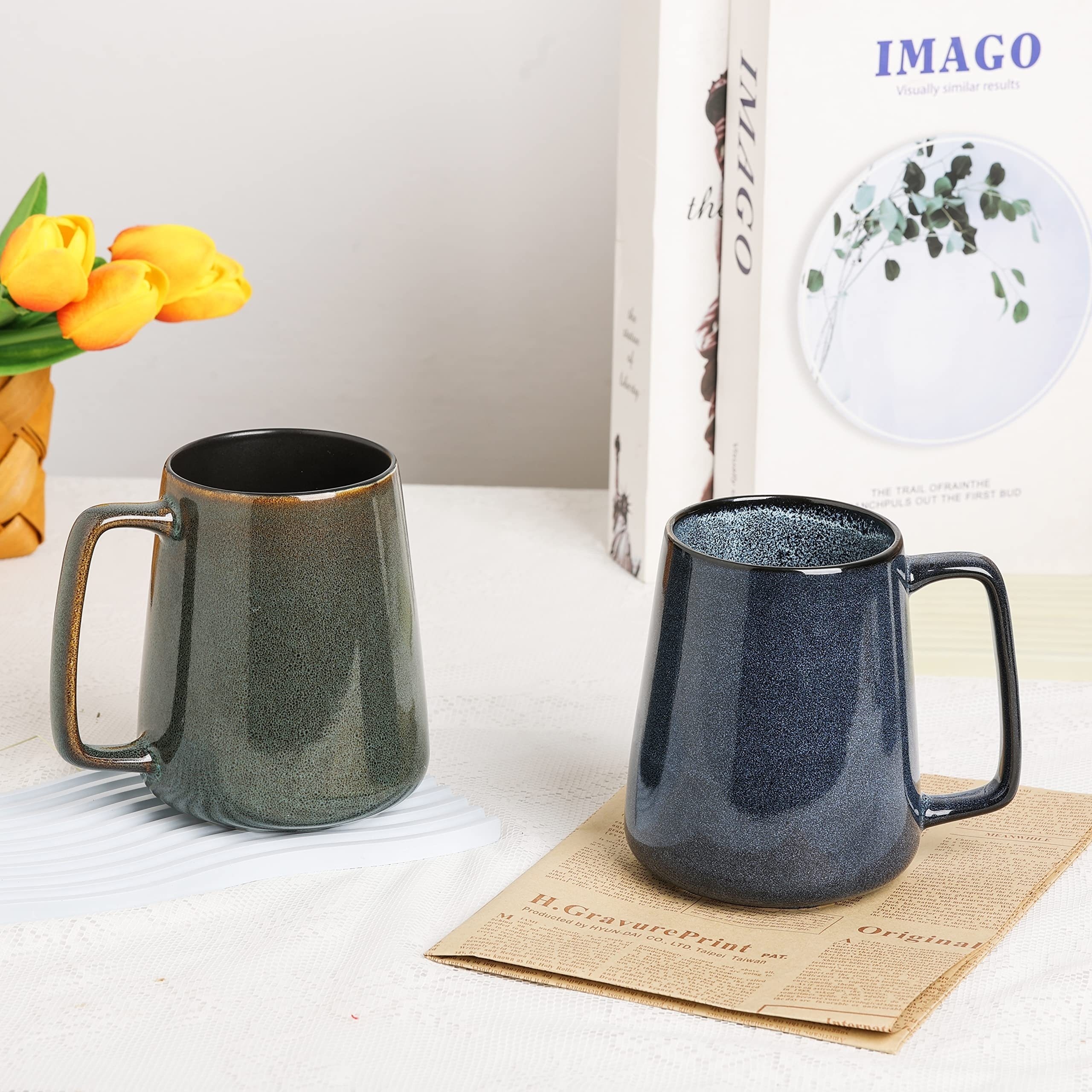 Sicaluya Extra Large Oatmeal Porcelain Mug with Handle - 24 OZ Wide Coffee  Mug, Microwave and Dishwa…See more Sicaluya Extra Large Oatmeal Porcelain