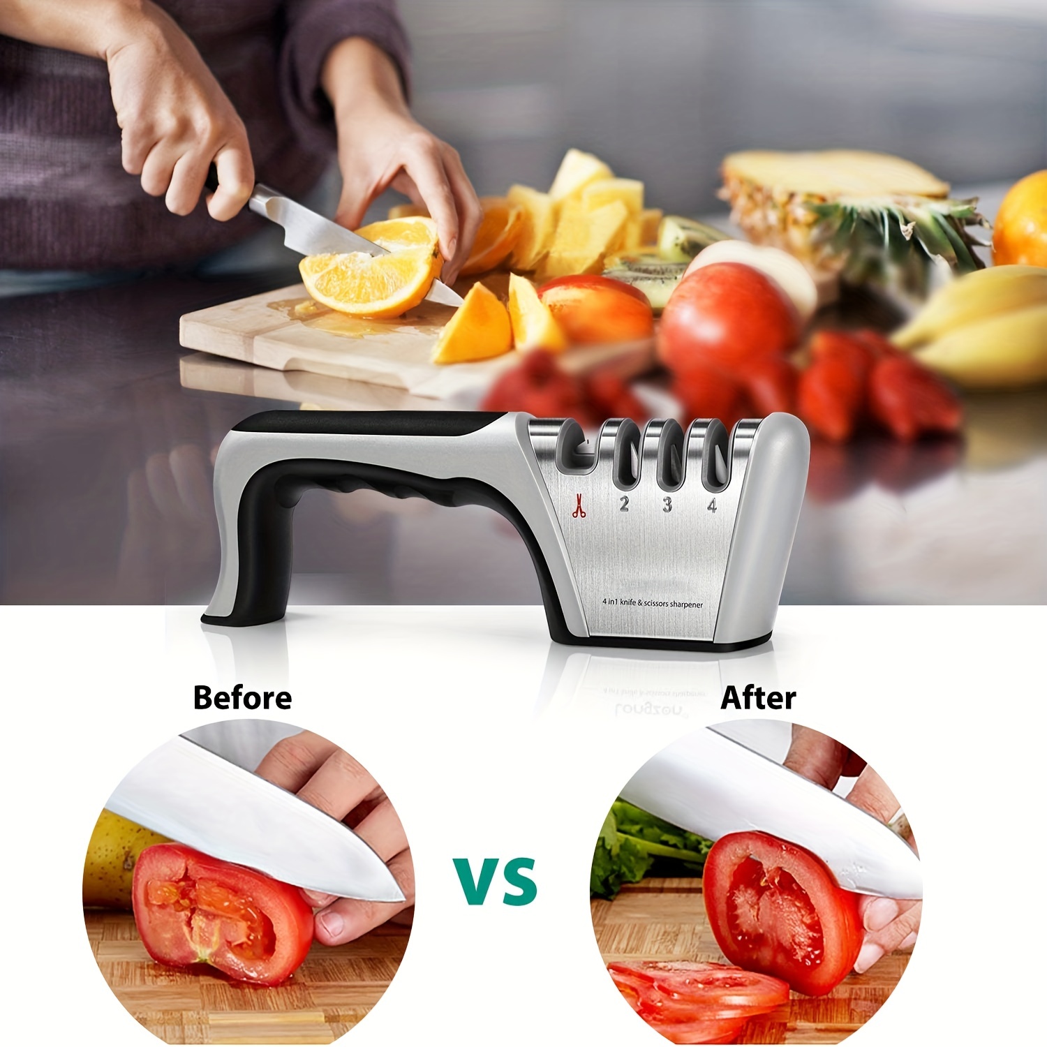 Knife Sharpening Knife Sharpener 4 in 1 Knife Sharpener The - Temu