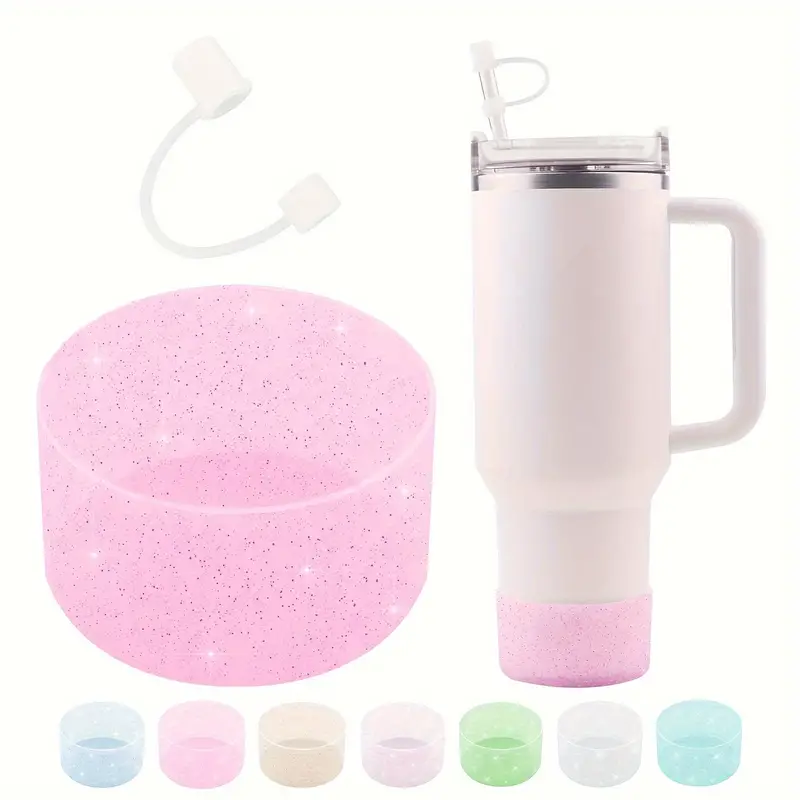 Glitter Silicone Water Bottle Boot Sleeve Non-slip Insulation Cup