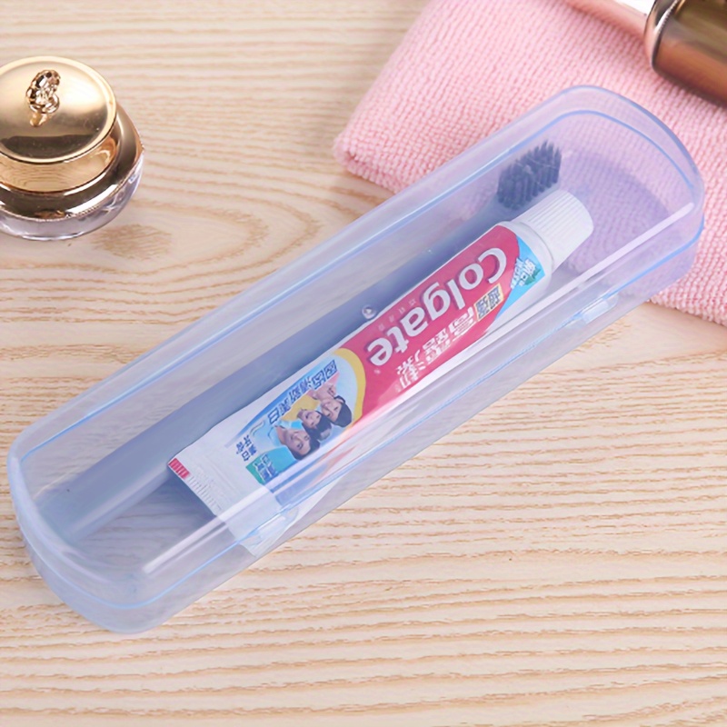 TEMU 1 Pieza, Caja De Almacenamiento Multifuncional, Portátil Para Viajes De Cepillos De Dientes, De Artículos De Tocador De Color Caramelo Para