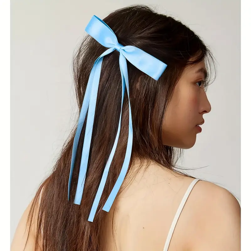 Temu Bow Hair Clips for Women, Hair Clip Bow with Long Tassel, Hair Bows, Hair Ties for Women, 7pcs Hair Ribbons for Women, Christmas Gifts, Ribbon Hair