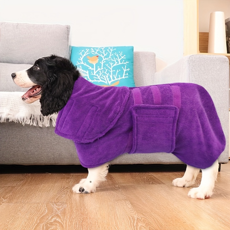 Fleece Pet Cat Dog Night Robe Dog Pajamas Dog Bathrobe Dressing Absorbing  Gown