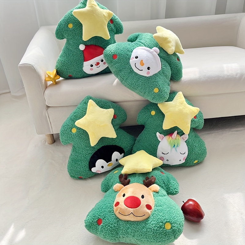 4pcs/set Christmas Pillow Covers 17.7inch*17.7inch, Christmas Deer Forest  Snowflake Bear Blue Christmas Pillow Covers For Sofa Bed Car Decor Winter  Holiday Farmhouse Decoration, Outdoor/indoor Use, Pillow Inserts Not  Included