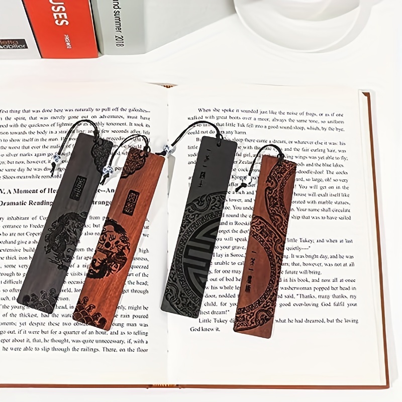 Retro Wooden Carving Four Seasons Bookmarks: A Delicate - Temu