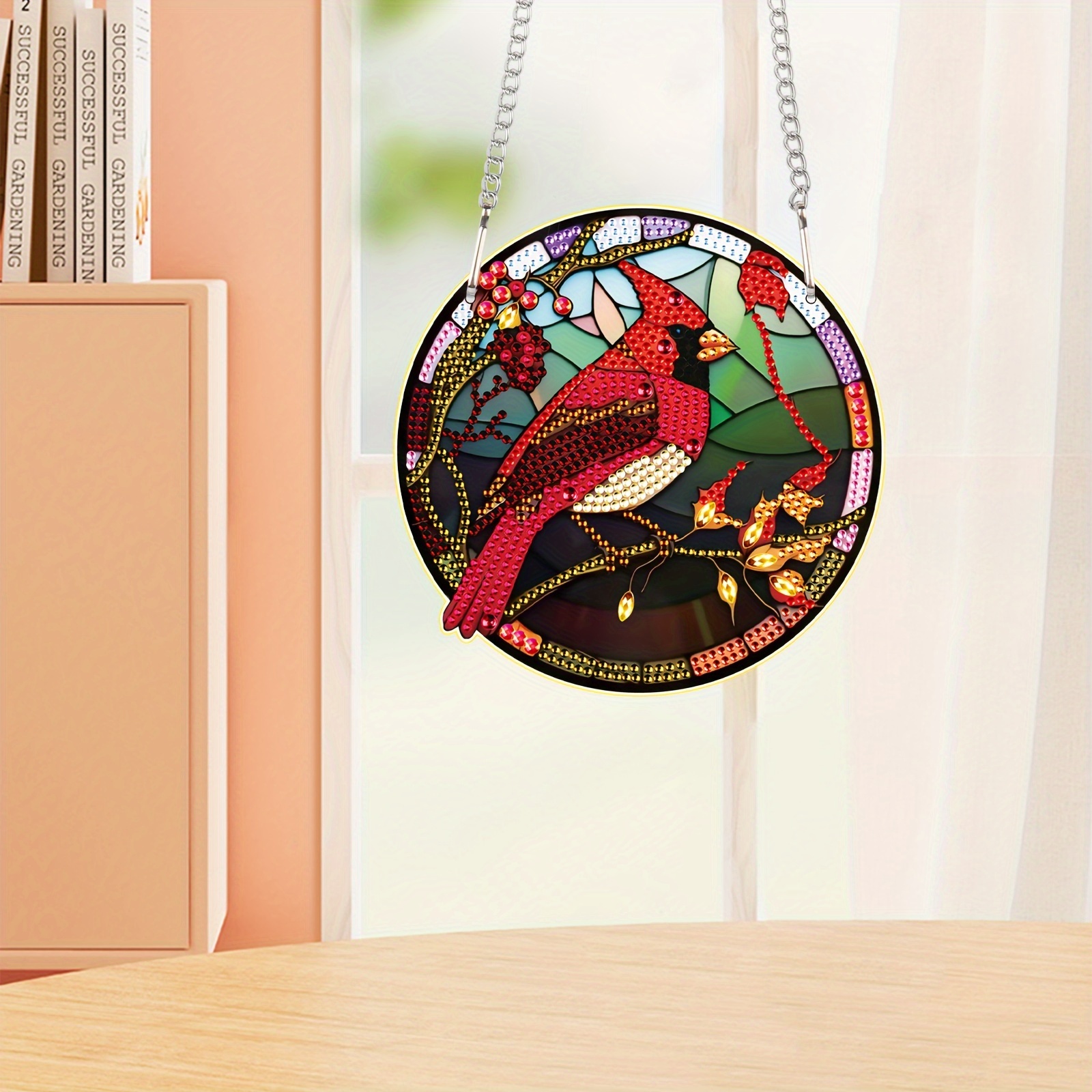 Cardinal Diamond Painting Hanging Decorations Three - Temu