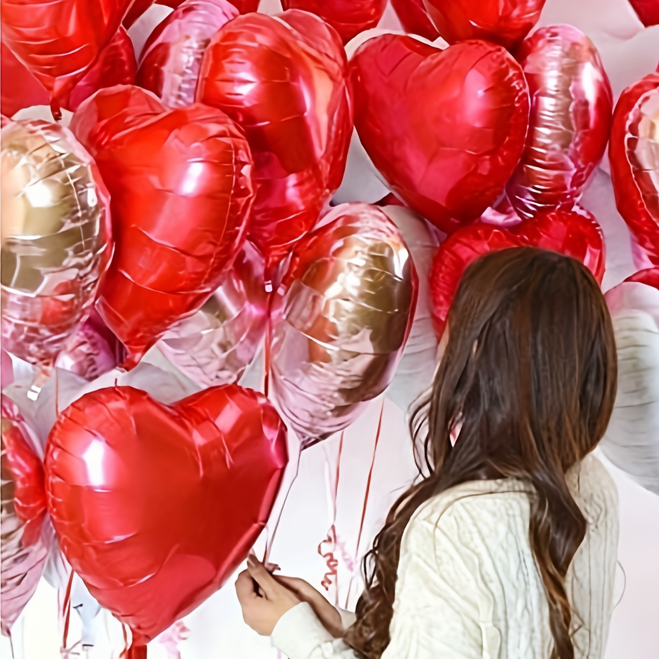 20 globos de corazón rojo de 18 pulgadas, globos en forma de corazón,  globos de aluminio para decoración de bodas, fiestas, cumpleaños