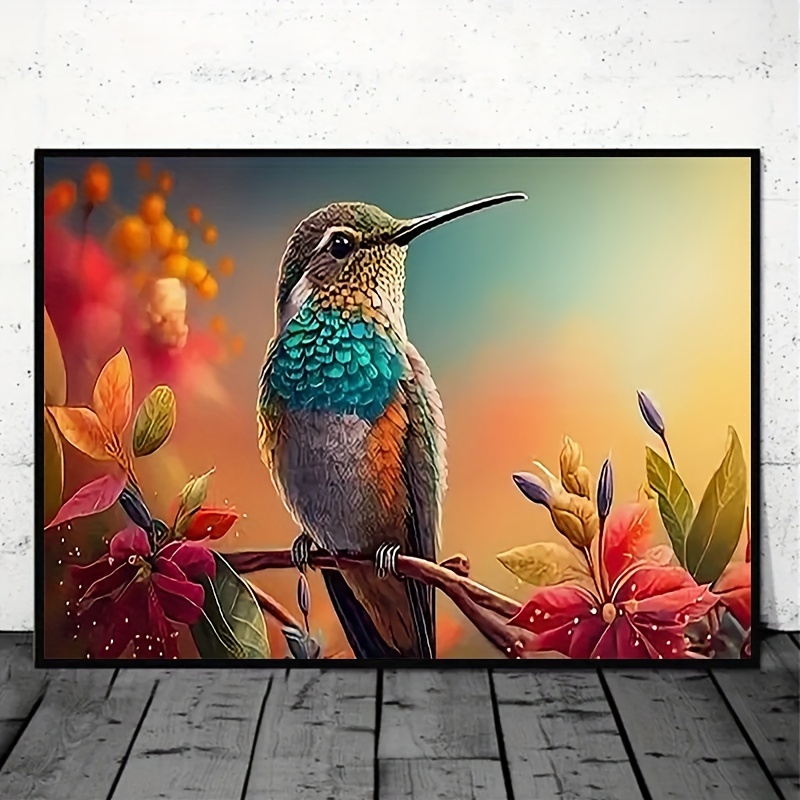 1pc Diamond Painting Kit For Adults And Beginners Bird DIY Diamond Art Kit  Round Diamond Gem Art Office Home Wall Decor Gift (11.8X15.7) Inch