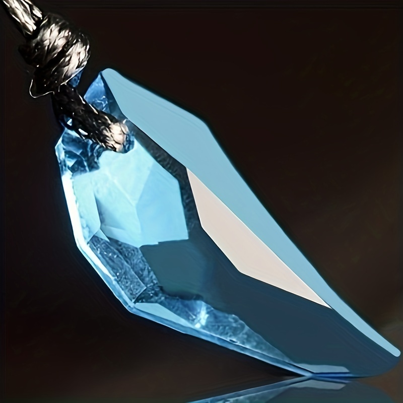 Artificial Crystal Adjustable Length Necklace Men's Wolf Tooth Pendant - Stylish And Durable Rope Chain For Couples Gifts
