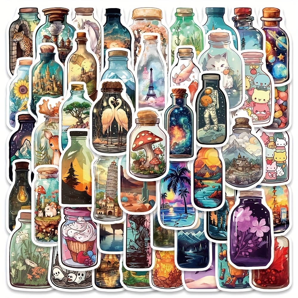 Cute Aesthetic Bottles Stickers Waterproof Vinyl - Temu