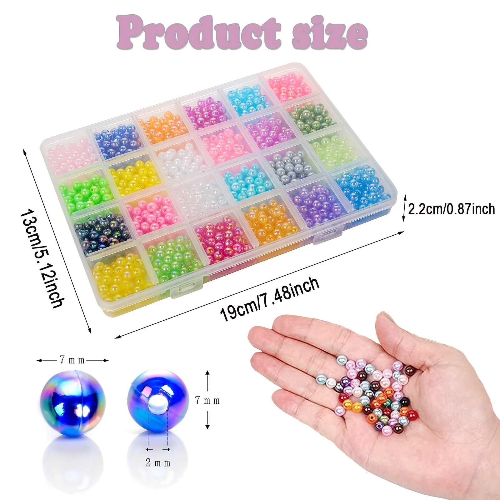  1680PCS 6mm Pearl Beads for Crafts, 24 Colors Multicolor Pearl  Beads with Hole for Jewelry Making and Crafting Bracelet Necklace Earrings