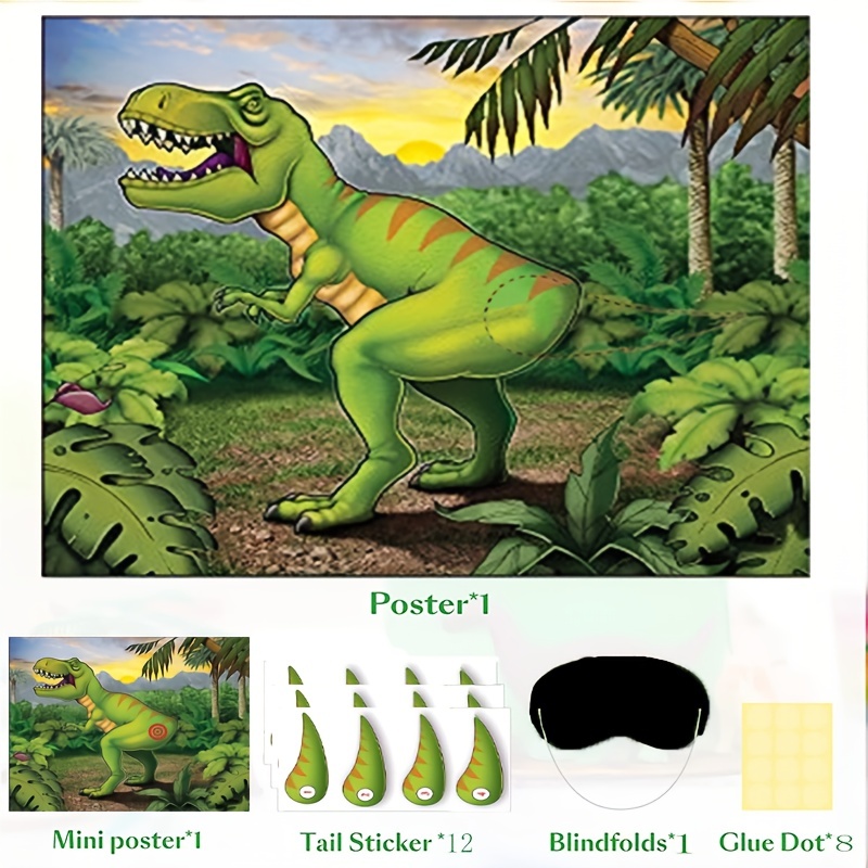 Pin The Tail On The Dinosaur Birthday Party Game TREX