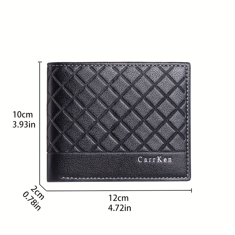 Men's Fashion Leather Short Wallet Money Clip Argyle Pattern Multi-card  Card Holder Purse Horizontal Wallet Coin Purse Gift For Men - Temu Ireland