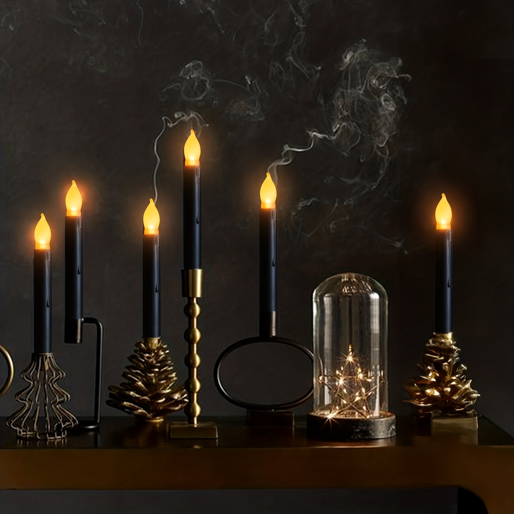 moitié prix] Décorations d'Halloween, 12pcs bougies flottantes led avec  baguette magique à distance, bougies suspendues sans flamme, bougies de  lumière chaude vacillantes Decor1
