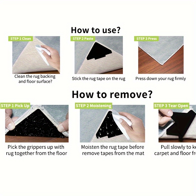Non-slip Rubber Mat - Reusable Triangle Washable Rug Gripper Stopper Tape  Sticker - Prevents Slips And Falls In Bathrooms, Kitchens, And Other  High-traffic Areas - Temu United Arab Emirates