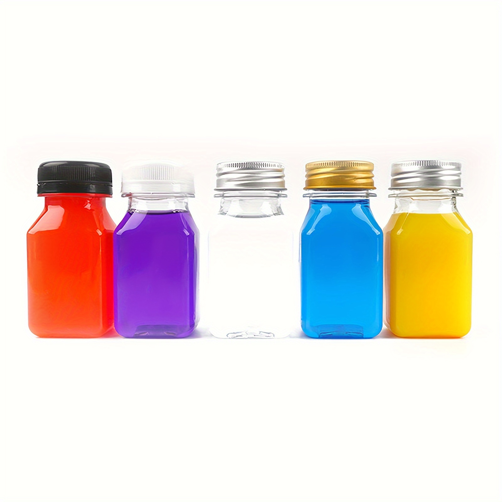 Plastic Juice Bottles With , Plastic Bottles With , Juice Containers With  Lids For Fridge, Reusable Smoothie Bottles, Refillable Water Bottles, Empty Juice  Bottles, Outdoor Supplies, Camping Supply, - Temu