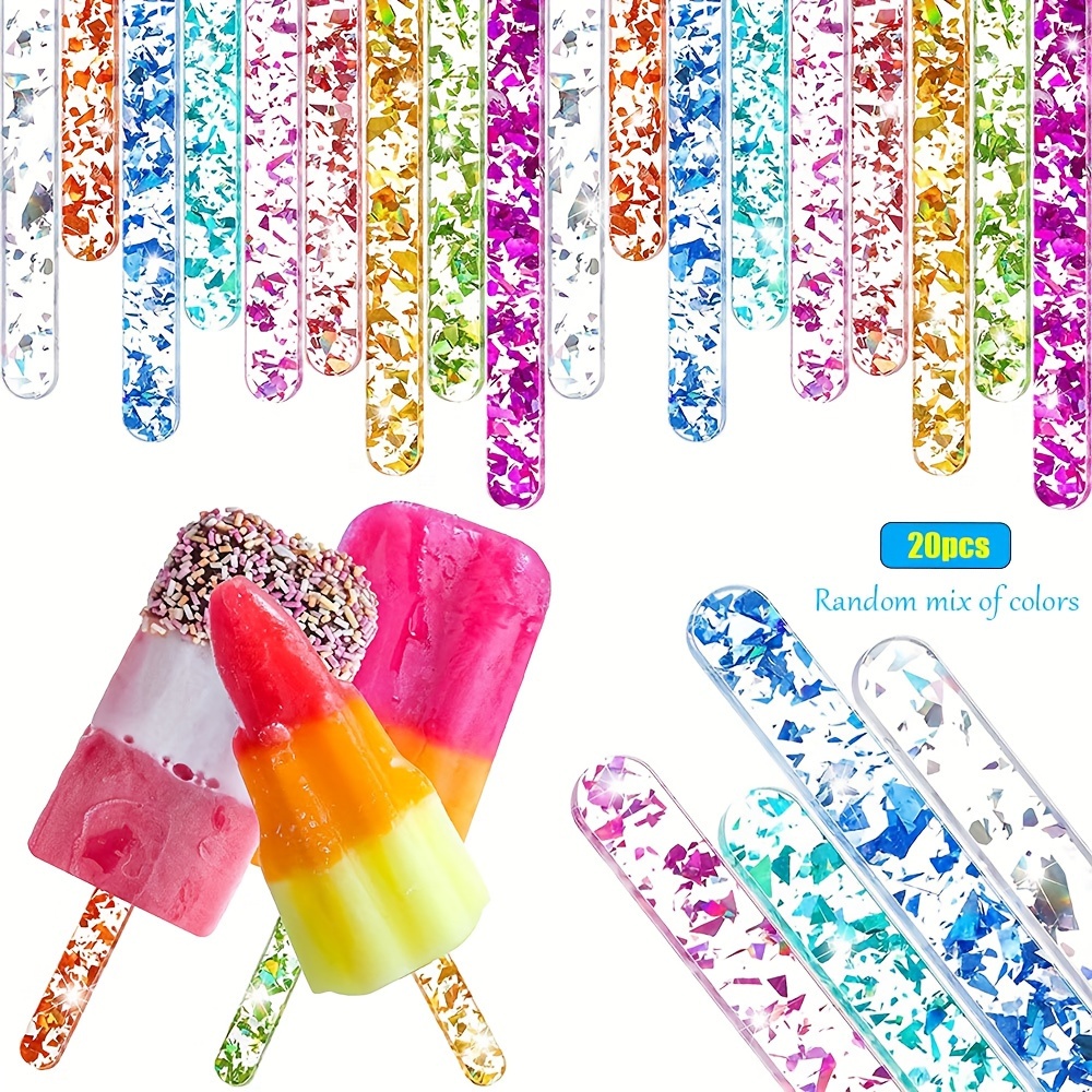 50pcs DIY Wood Popsicle Sticks Ice Cream Rod with Hole Cake Wooden Craft 2  Color