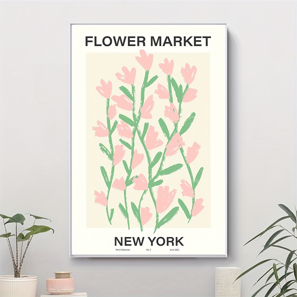 Flower Market Print, Set of 9, Botanical Wall Art, Floral Decor Posters,  New York Poster, Paris Print, Custom Wall Art Set, Digital Download 