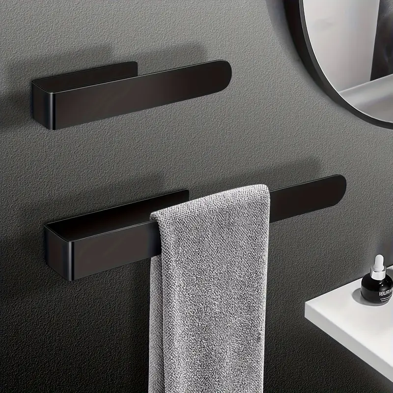self stainless steel towel rail 23 6 x 37 4 matte black no drill wall holder for bathroom kitchen ideal for hanging towels towel rack modern towel holder durable towel rack Product details 1