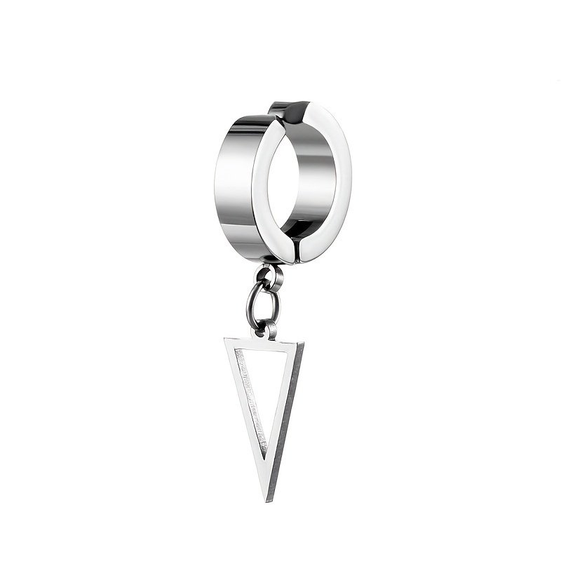Stainless Steel Triangle Star Dangle Earring