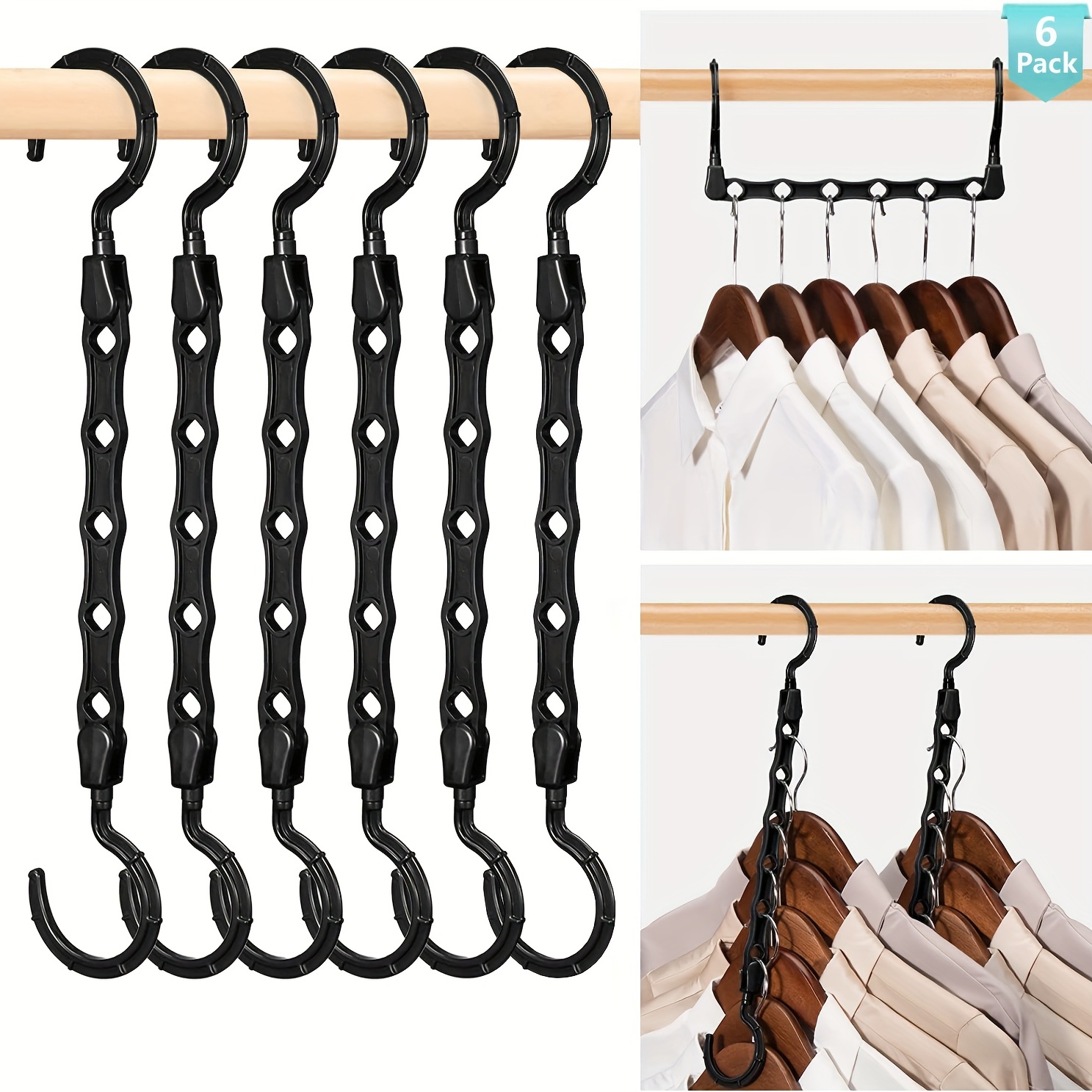 Space Saving Magic Hangers, Heavy Duty Plastic Hanger, Closet Organizers  And Storage, Sturdy Foldable Hanger With 5 Holes For A Perfect Fit For 10  Heavy Items Of Clothing, Dorm Room Essentials - Temu