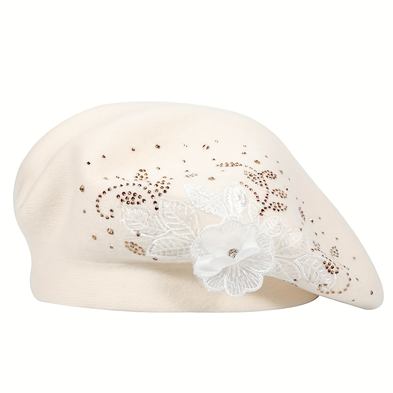 a high quality beret floral lace leaf design - Temu display picture 3