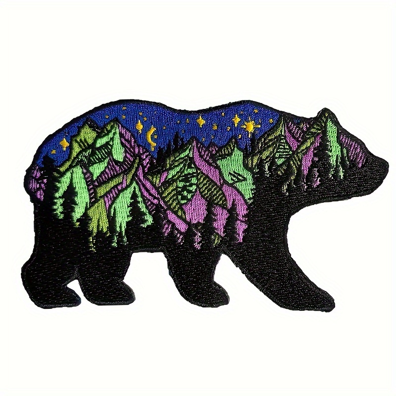 Landscape Bear Iron On Patch Embroidered Repair For Clothing - Temu