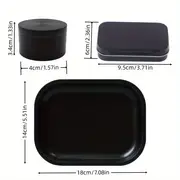 3pcs set black smoking set black spice grinder rolling tray portable storage case box gift for men household gadget christmas gifts christmas supplies christmas party supplies details 2